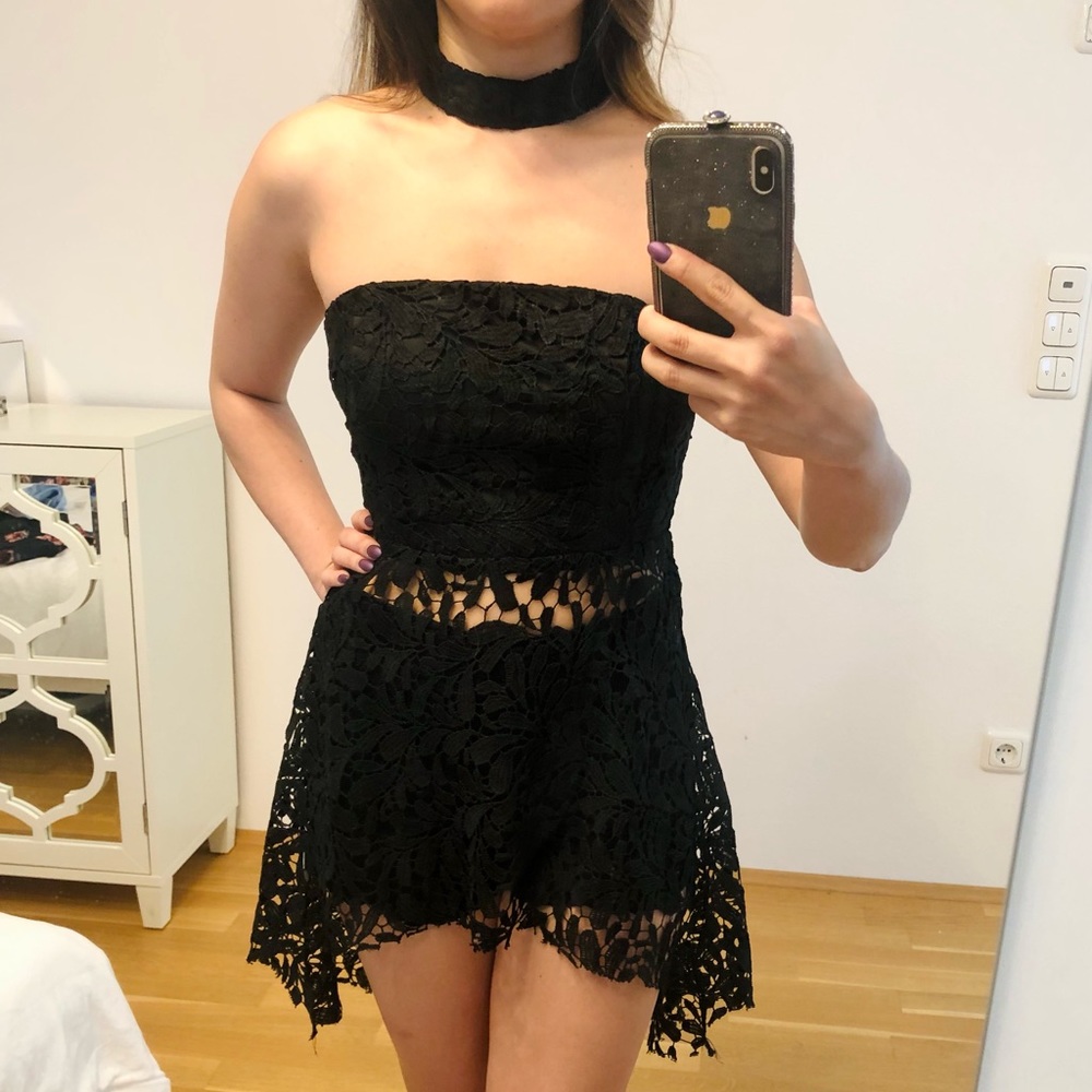 NEW Hello Molly Angel Biba Choker Lace Top Dress